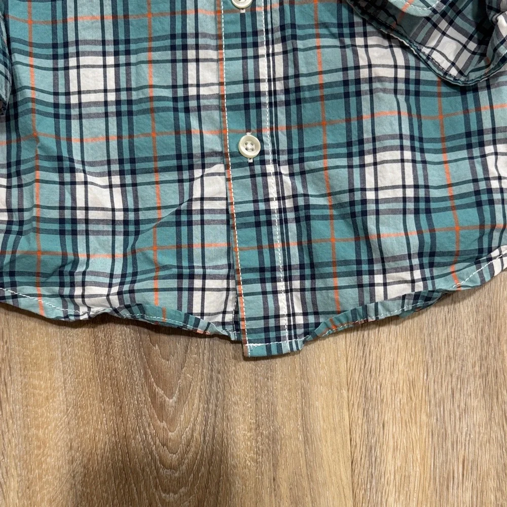 Carter's Blue and White Plaid Button Down Shirt